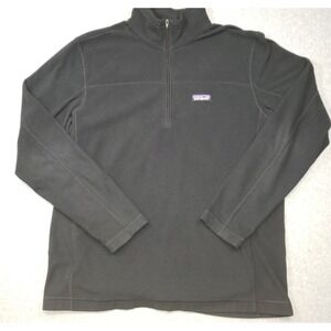 Patagonia Micro D Fleece Quarter Zip Pullover Mens Black Size XL